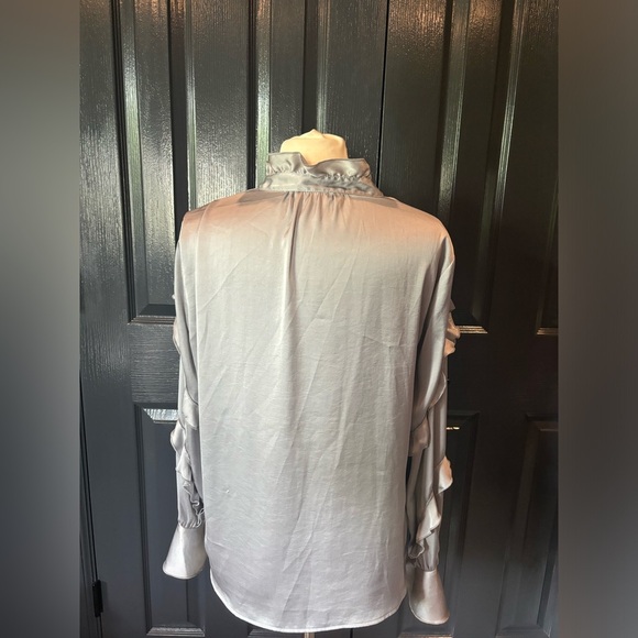 Bailey 44 Silver Long Sleeve Ruffled Blouse - Picture 4 of 5